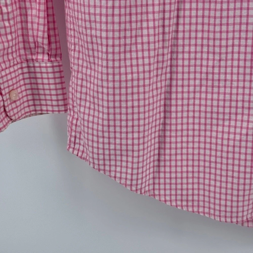 Vineyard Vines Murray Shirt Mens Large Pink Gingham Classic Fit Cotton Classic